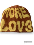 Mohair tan and yellow with reversible tan and white